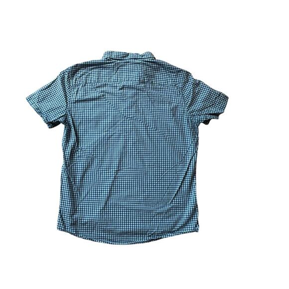 American Eagle Outfitters button up;  short Sleeve shirt, size Medium. Blue - Picture 2 of 8